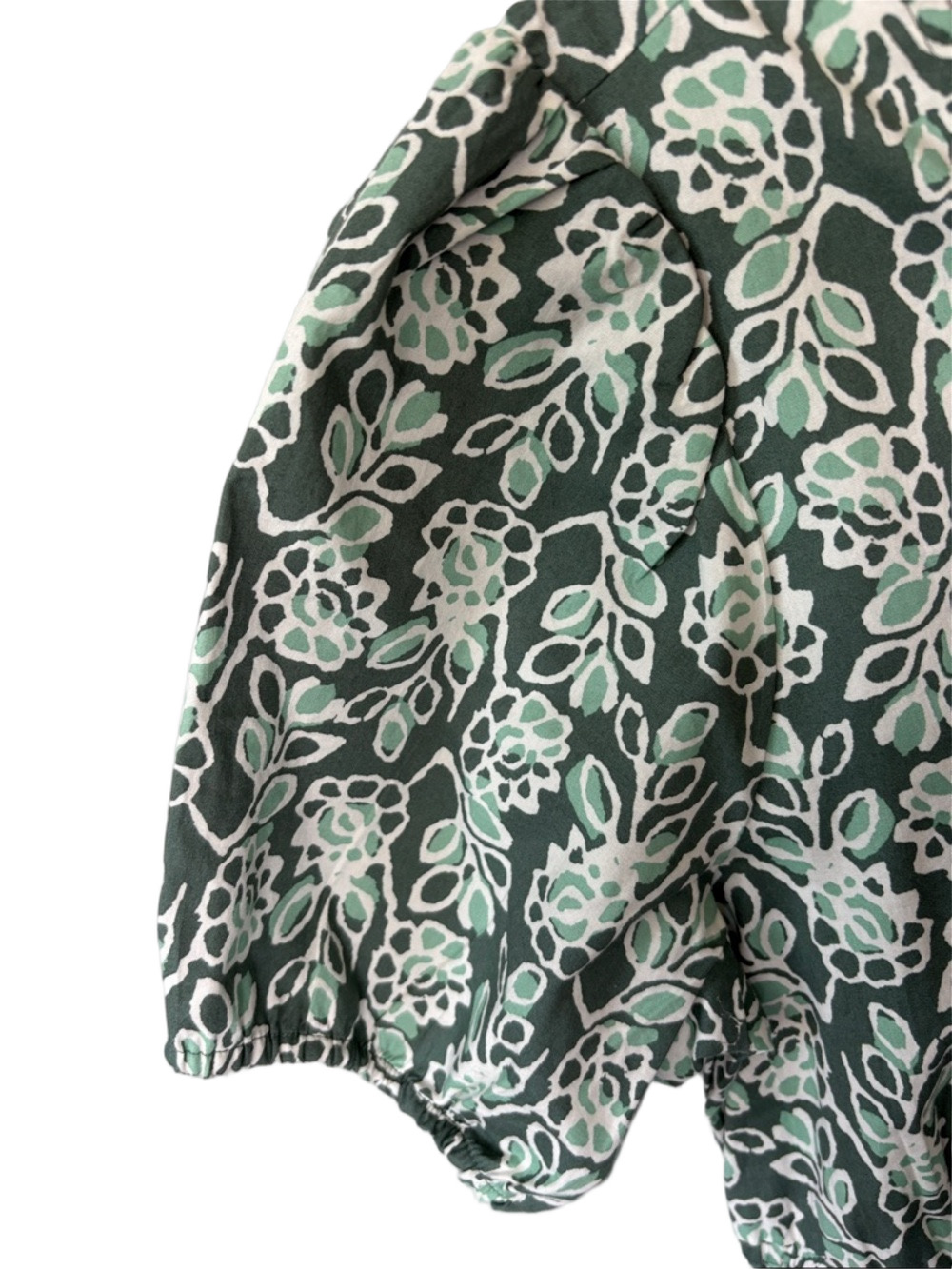 J.Crew Green Floral Midi Dress Size 6 Puff Sleeve Cottagecore Summer Dress NWT - Picture 7 of 10